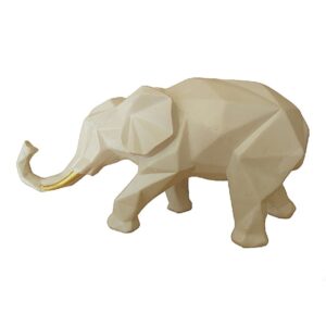 Geometrische Elefanten-Figur im Kubismus-Stil – Abstraktes Harz-Ornament