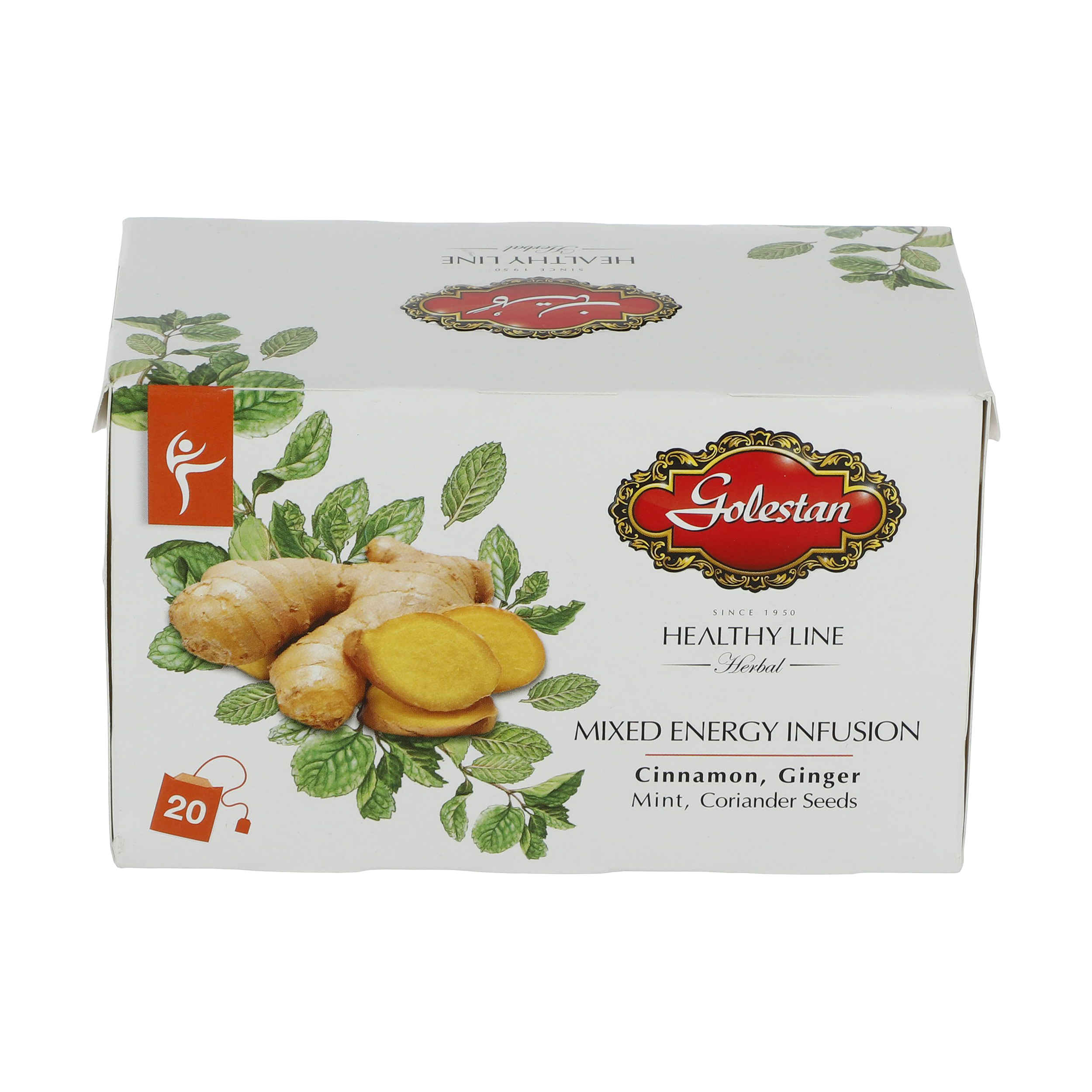 Golestan Gemischte Energieinfusion Kräutertee-Mischung Packung mit 20 (5 Packungen)