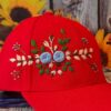 Handgestickte Damenkappe mit Rosenmuster