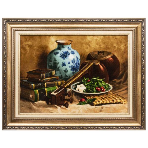 Handgeknüpfter persischer Seidenteppich mit Bildmotiv aus Tabriz