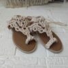 Handgefertigte Bohemian Macrame Slingback Sandalen mit weicher Sohle – Perfekt für Sommerstyling