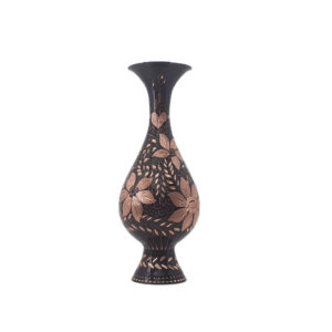 Handgefertigte Persische Vase aus Kupfer mit Gravuren im Blumendesign