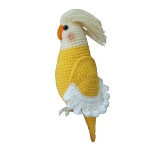 Amigurumi Gehäkelter Weißkopfsittich Lutino – Niedliches und Detailreiches Plüschtier