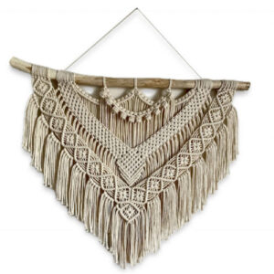Makramee-Wandbehang Wandteppich Kunst Boho Modell Stroh