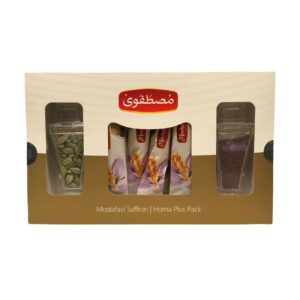 Echter iranischer Negin Safran 3 g mit Kardamom & Nabat-Hartbonbon Geschenkeset