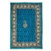 Iranische Tischdecke Blockdruck Ghalamkari aus Isfahan Paisley Blau 4-Sitzer