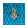 Iranische Tischdecke Blockdruck Ghalamkari aus Isfahan Paisley Blau 4-Sitzer