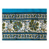 Iranische Tischdecke Blockdruck Ghalamkari aus Isfahan Paisley Blau 4-Sitzer