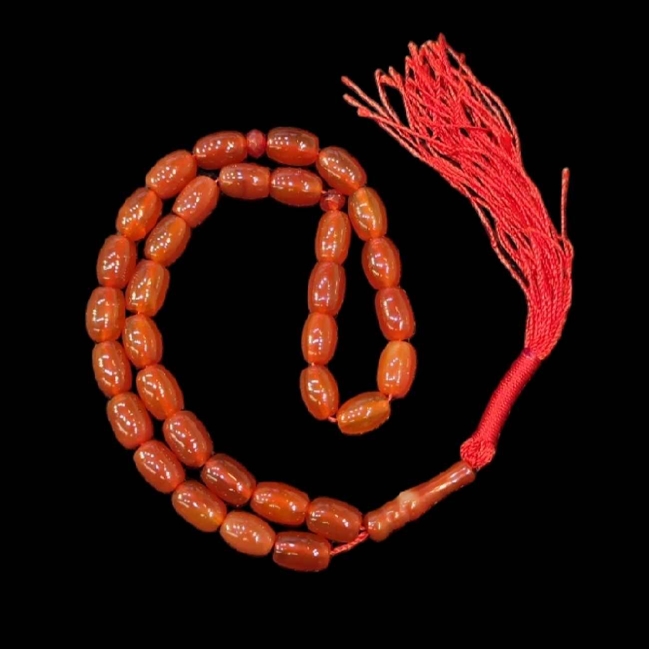 Islamischer Achat Rosenkranz mit 33 Gebetsperlen Tasbih gefertigt
