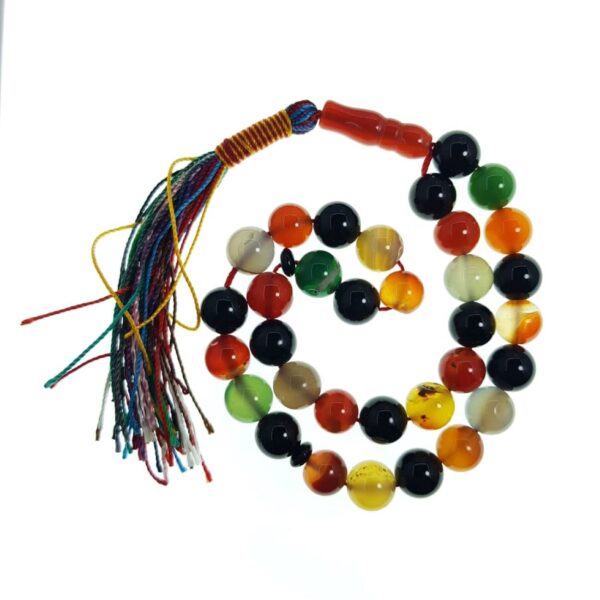 Islamischer Achat Rosenkranz mit 33 Gebetsperlen Tasbih Omolbanin gefertigt