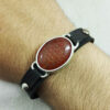 Islamisches Armband mit Leder & Achatstein verstellbar Surah Al-Kafirun
