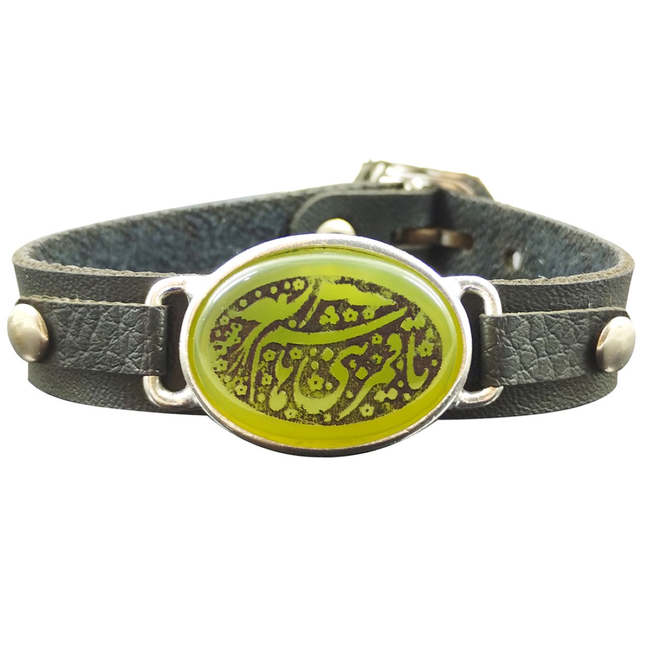 Islamisches Armband mit Leder & Achatstein für Männer