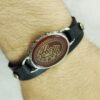 Islamisches Armband mit Leder & Achatstein mit Ya Aba Saleh Kalligraphie