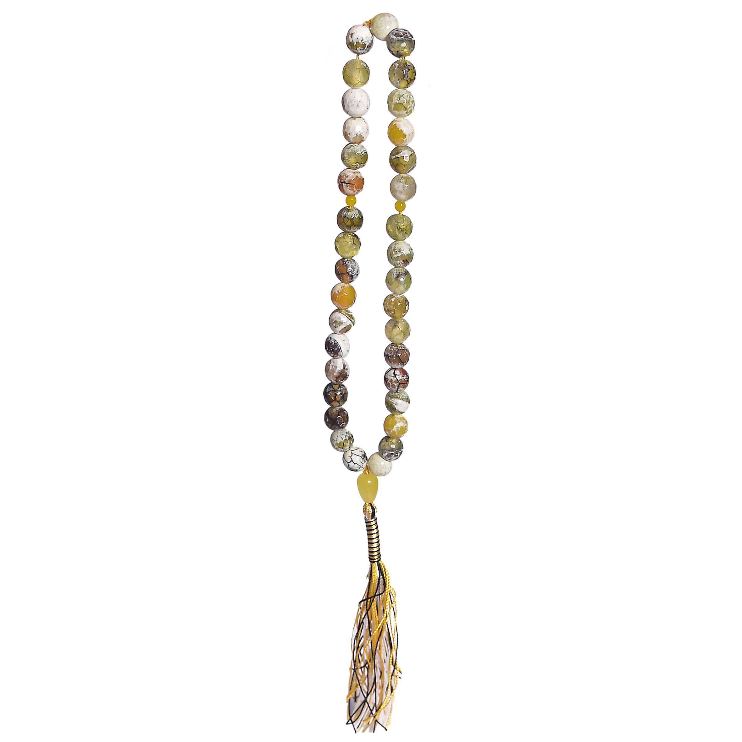 Islamischer Madagaskar-Achat Rosenkranz mit 33 Gebetsperlen Tasbih Misbaha gefertigt