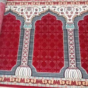 Islamischer Moscheeteppich Rote Farbe – Premium Masjid Bodenbedeckung, 5 Meter