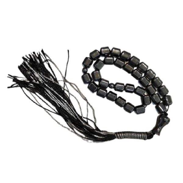Islamischer Natürlicher Hämatit Rosenkranz mit 33 Gebetsperlen Muslimischer Tasbih gefertigt