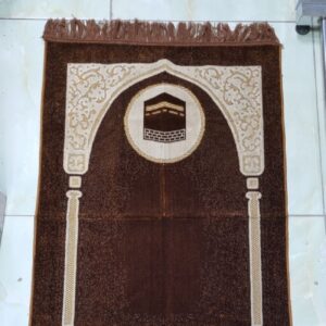 Islamische Samtgebetsmatte Polsterung Janamaz Sajadah im Heiligen Kaaba Braun