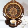 Islamischer Holz-Tischkerzenhalter mit islamischem Design