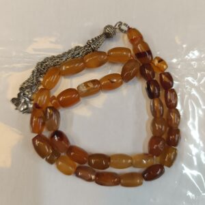 Islamischer Jemenitischer Hakik Rosenkranz mit 33 Gebetsperlen Tasbih gefertigt
