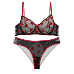 Lingerie-Set Spitzen-BH & Tanga Guipure für Damen mit Teddy-Design