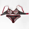 Lingerie-Set Spitzen-BH & Tanga Guipure für Damen mit Teddy-Design