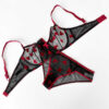 Lingerie-Set Spitzen-BH & Tanga Guipure für Damen mit Teddy-Design
