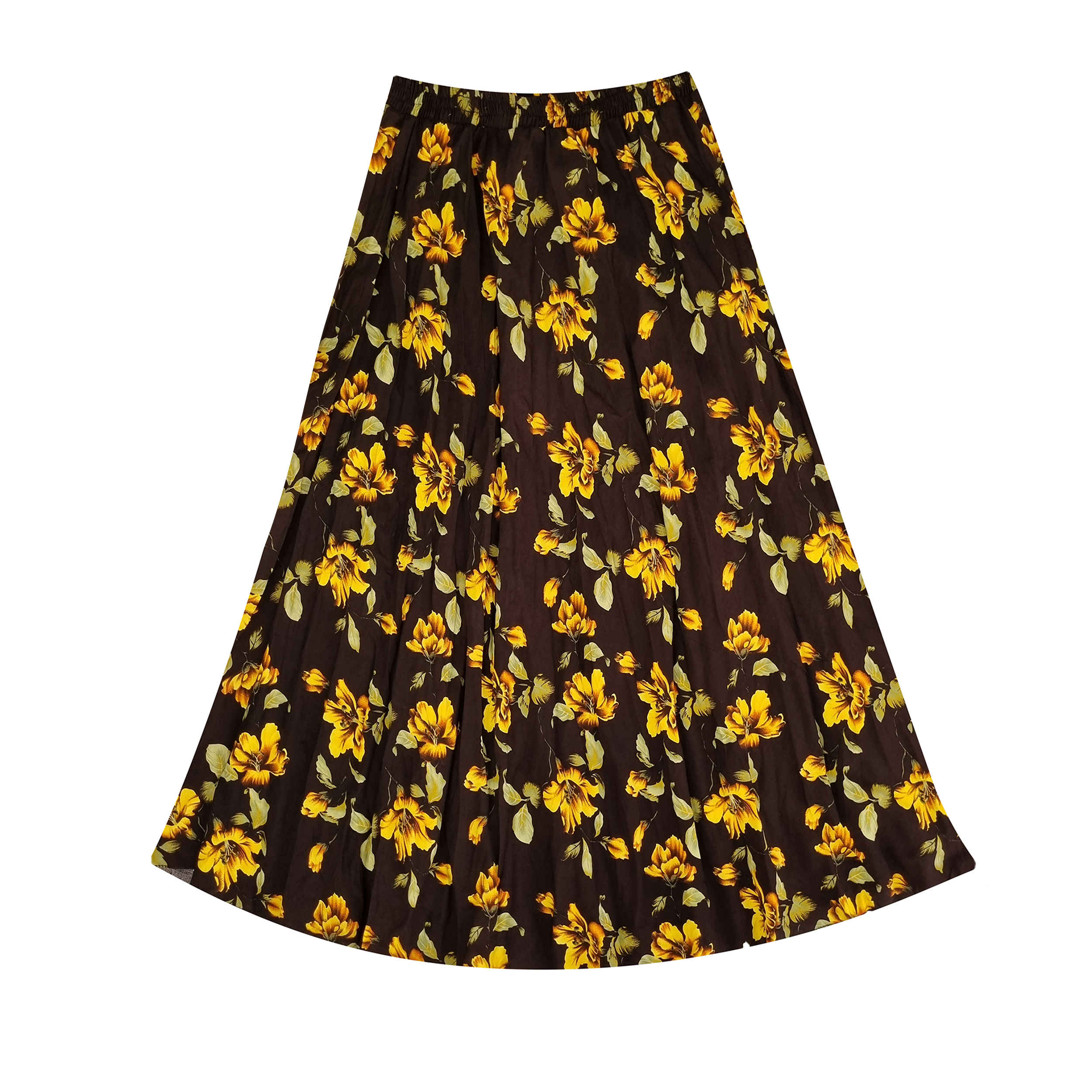 Langer Baumwollrock mit Blumenmuster für Damen