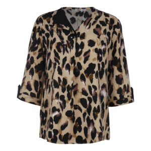 Langarmbluse für Damen mit Leoparden-Design