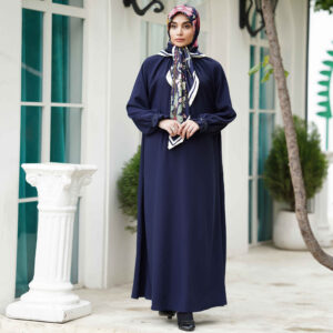 Locker geschnittene Abaya für Muslimische Frauen in Marineblau
