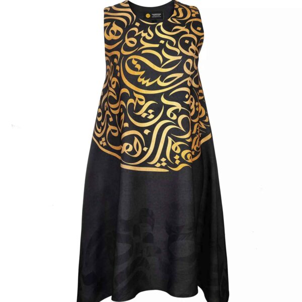 Lockeres Kleid für Damen inspiriert vom iranischen Kalligraphie-Design