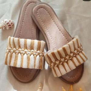 Macrame Boho Chic Flache Hausschuhe für Damen Modell Schleife