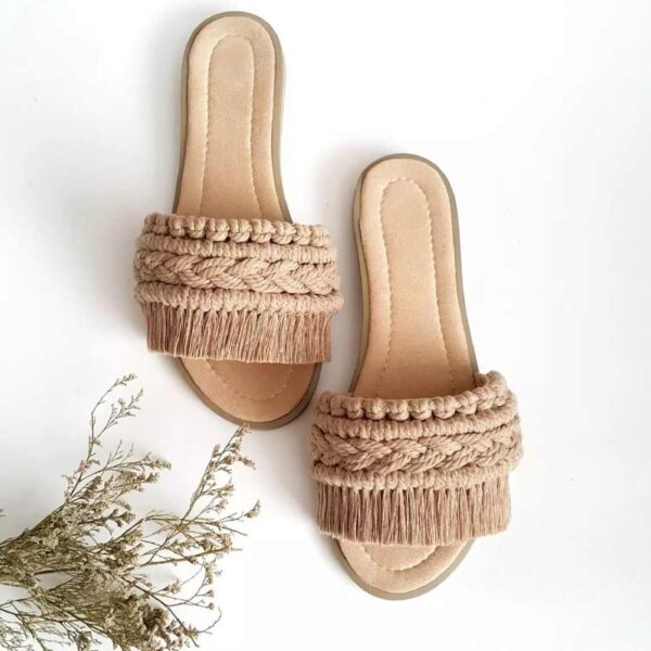Macrame Boho Chic Flache Hausschuhe für Damen Modell Ella