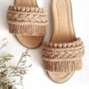 Macrame Boho Chic Flache Hausschuhe für Damen Modell Ella