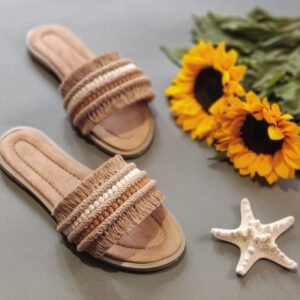 Macrame Boho Chic Flache Hausschuhe für Damen Modell Seestern