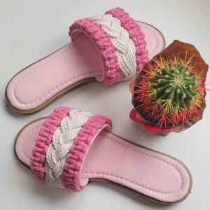 Macrame Boho Chic Hausschuhe für Damen Modell Kaktus