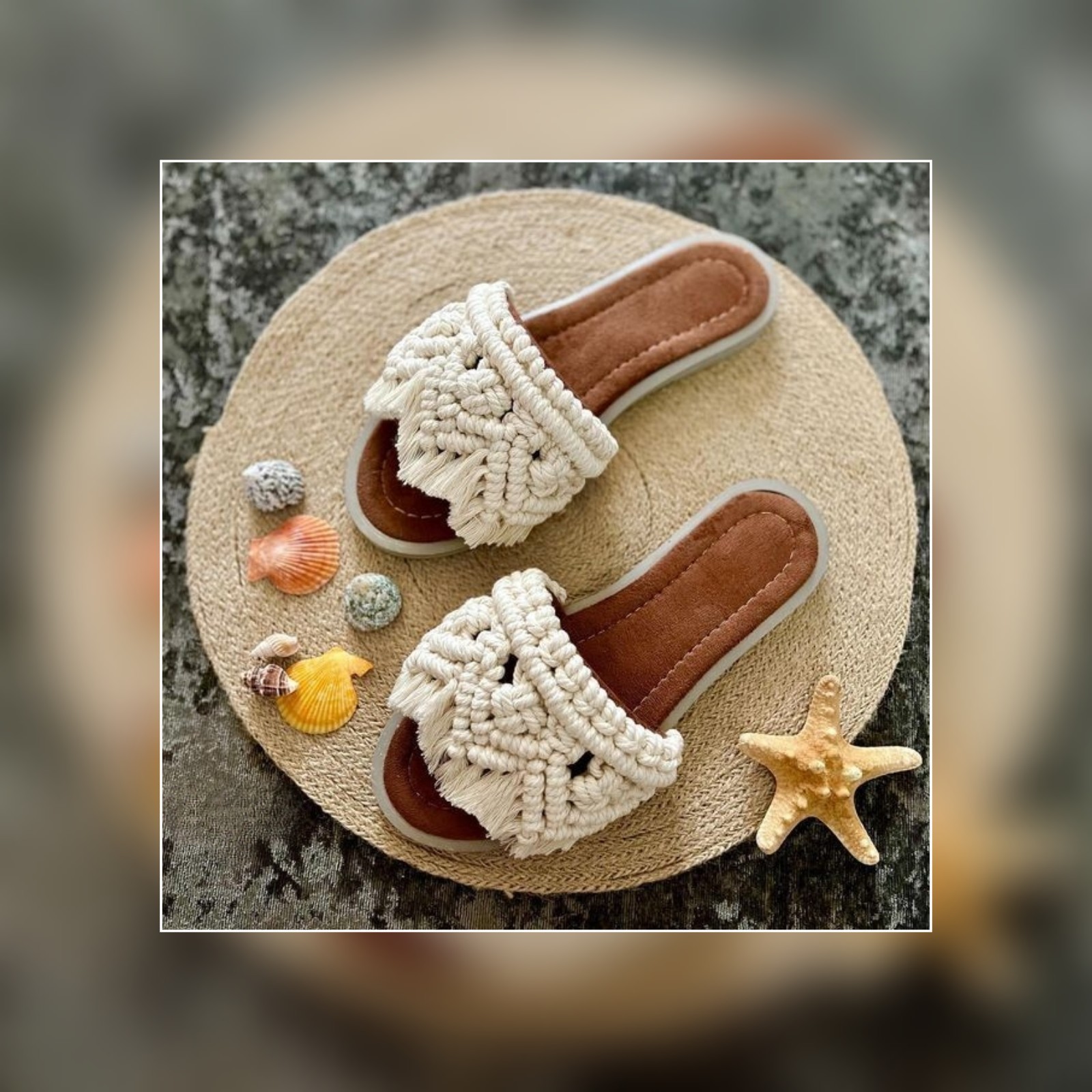 Macrame Boho Chic Hausschuhe für Damen Modell Sadaf