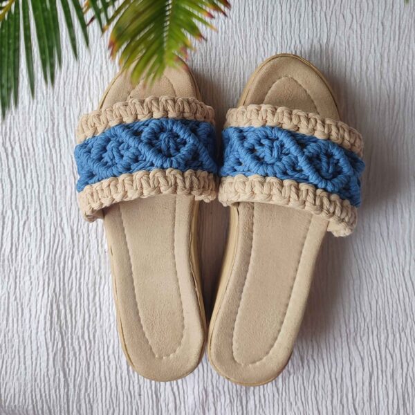 Macrame Boho Chic Keil-Slippers für Damen