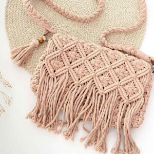 Macrame Schultertasche – Handgewebt für Frauen Modell Hana