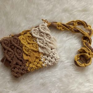 Macrame Schultertasche – Handgewebt für Frauen Modell Leaf