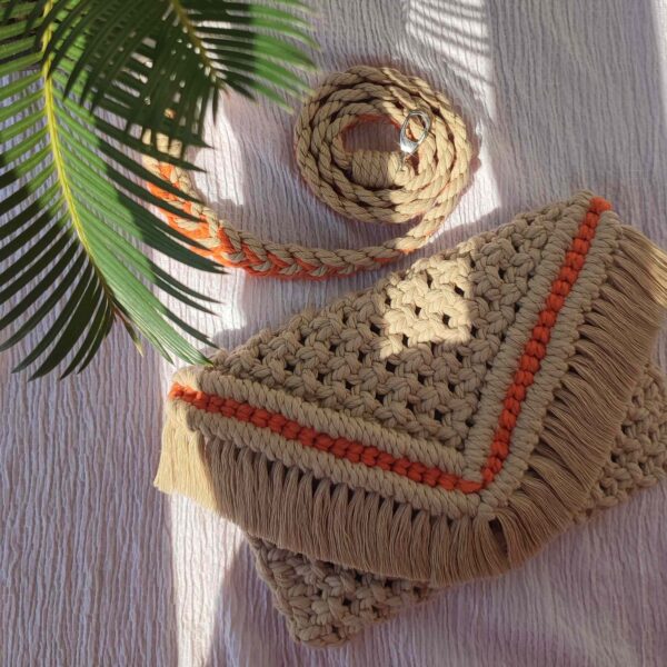 Macrame Schultertasche - Handgewebt für Frauen Modell Maryam