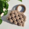 Macrame Tasche - Handgewebt mit Holzgriff Modell Walnuts