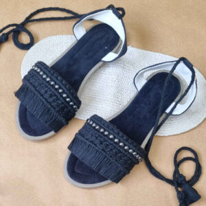 Macrame Slingback Sandalen Handgemacht für Damen