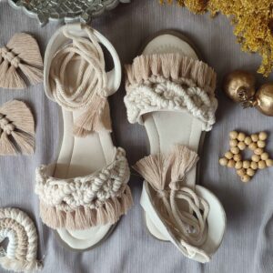 Macrame Slingback Sandalen für Damen Handgemacht Modell Start