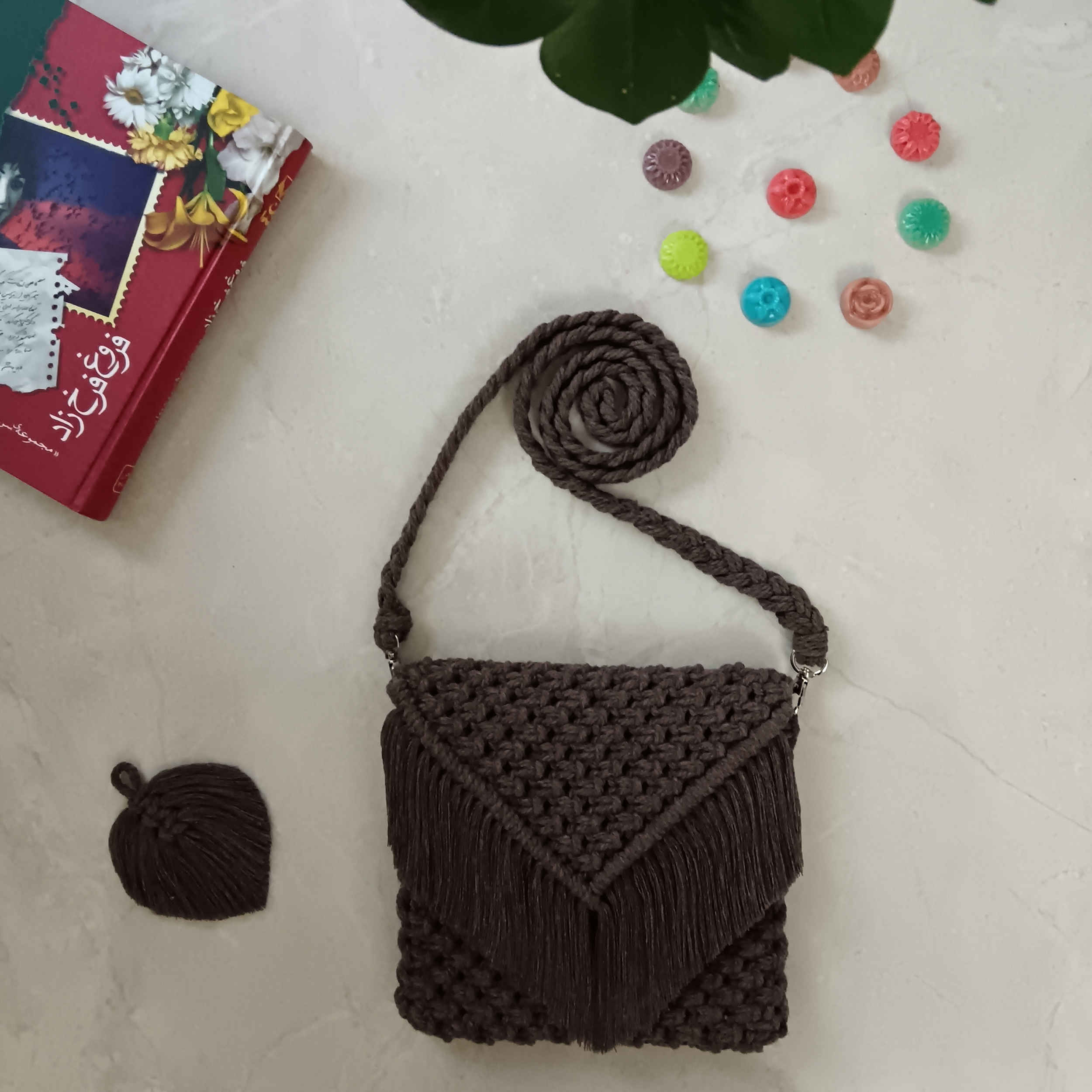 Macrame Sling Tasche – Handgewebt für Frauen Modell Boho