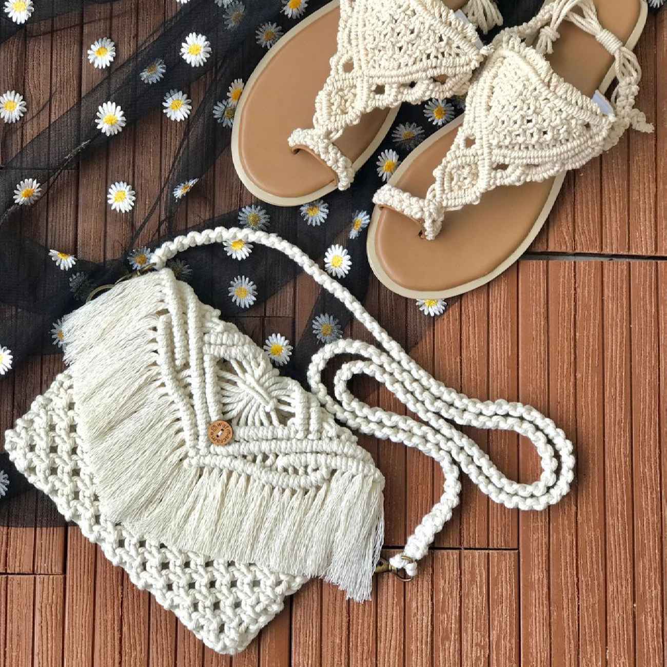 Macrame Sling Tasche – Handgewebt für Frauen Modell Refah