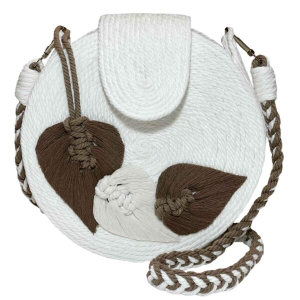 Macrame Sling Tasche für Frauen - Handgewebt mit Blatt Design
