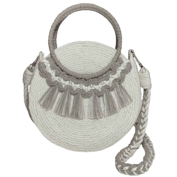 Macrame Sling Tasche für Frauen - Handgewebt mit Quasten Design