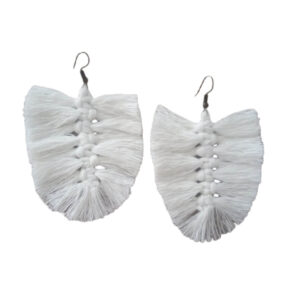 Macrame Quasten Ohrringe für Damen Modell Blatt