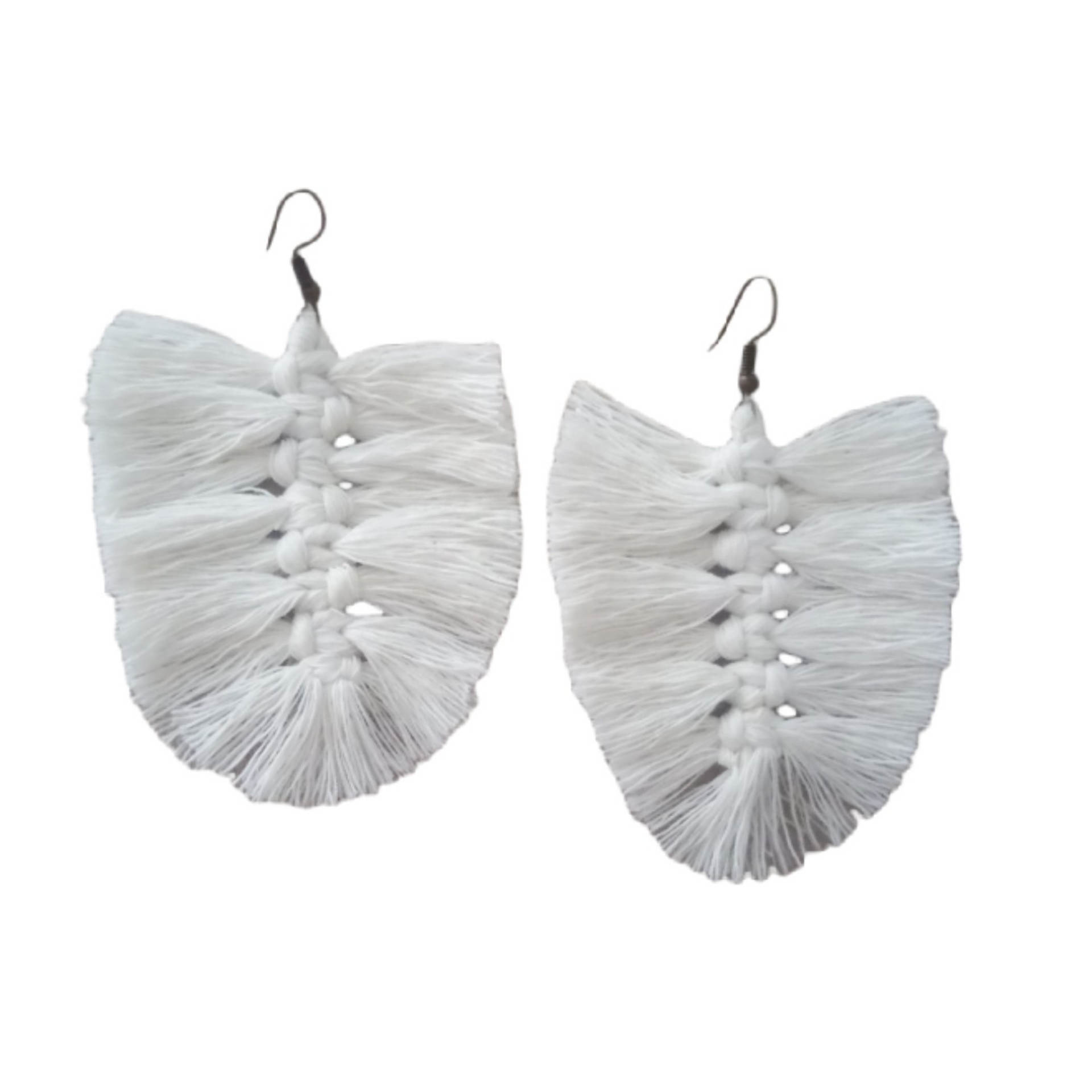 Macrame Quasten Ohrringe für Damen Modell Blatt