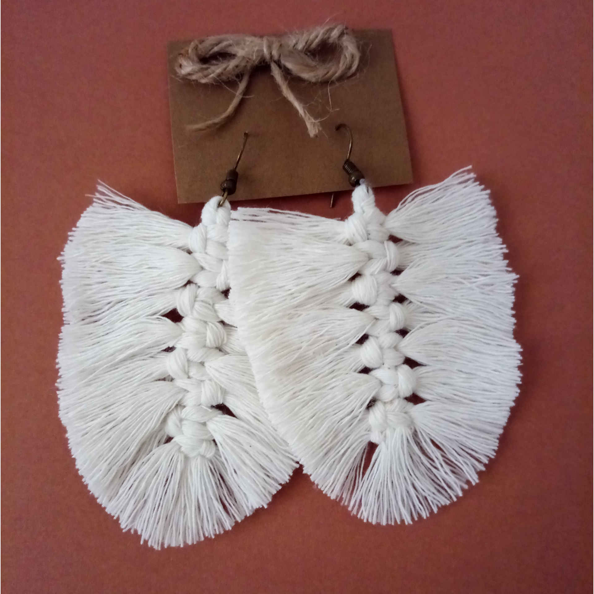 Macrame Quasten Ohrringe für Damen Modell Blatt